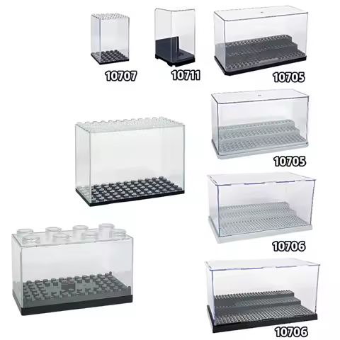 Transparent Display Rack Showcase Wall Element Bricks Toys MOC Ornament DIY City Scene Building Bloc