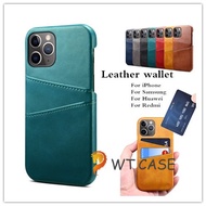 Leather wallet with rear card slot with hard case for iPhone 12 pro max 12pro/12 12mini iPhone 11 pro max cover