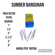 PUTIH White CONCRETE NAILS / WHITE WALL NAILS / WALL NAILS PRICE PER 1 BOX