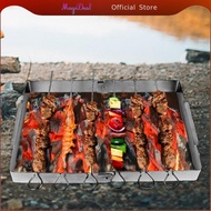 MagiDeal Barbecue Grill Rack Outdoor Stainless Steel Roasting Grill Rack BBQ Skewer Stand Kebob Stic
