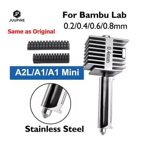 Bambulab A1 A1 Mini A2L Hotend Stainless Steel Nozzle 0.4 0.2 0.6 0.8 Replacement with Nozzle Brush 