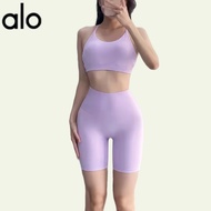 ALO YOGA บราสปอร์ตแบบเปลือย บราโยคะ บราสามเหลี่ยมไม่มีหลัง บราสปอร์ตเซ็กซี่ วิ่ง กันกระแทก เสื้อกั๊ก