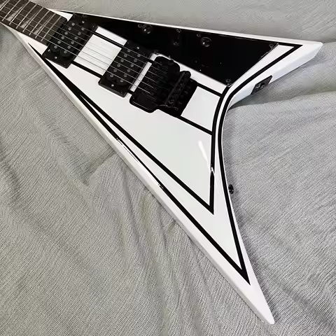 Jackson King V Electric Guitar - White with Black Pinstripes Electric Guitar-Themed Gift Free Shippi