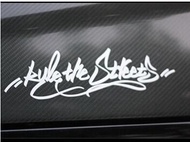 Rule the streets Street Rules decals in car graffiti text