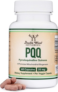 PQQ Supplement - 20mg, 60 Capsules (Pyrroloquinoline Quinone) Promotes Mitochondria ATP Coenzyme Lev