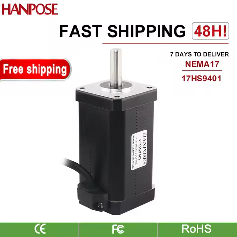 HANPOSE nema17 stepper motor 80mm 2.8A 90N.CM 17HS9401 4 wire 1.8 degree hybrid CNC milling machine