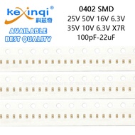 (20-50pcs) 0402 SMD 25V 50V 16V 6.3V 35V 10V 6.3V X7R Capacitor 100pF-22uF 180pF 220pF 330pF 470pF 1