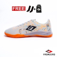 Fromzero - Sepatu Futsal Anak Junior Starkia Baltic No booth 34 - 38 WHITE ORANGE IN Original