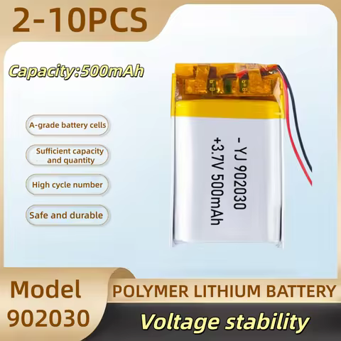Line Polymer Battery 902030 3.7V Rechargeable Battery 500mAh for Bluetooth Ear Charging Case Smart B
