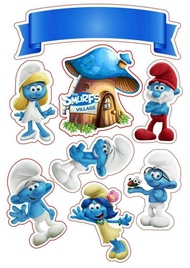 topper hiasan kue karakter smurf