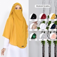 Khimar French Jilbab Syari Hijab Niqab Butterfly 2 in 1 Two-Layer Strap Veil Jumbo Khimar Cadar Madi