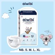 Aiwibi Premium Natural Diapers Tape Pants - NB22/S52/M48/L44/XL40 (1 Pack)