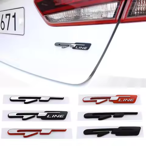 ABS GT Line Logo Car Body Emblem Tail Trunk Badge Sticker for Hyundai Accent Trajet Sonata Tucson KI