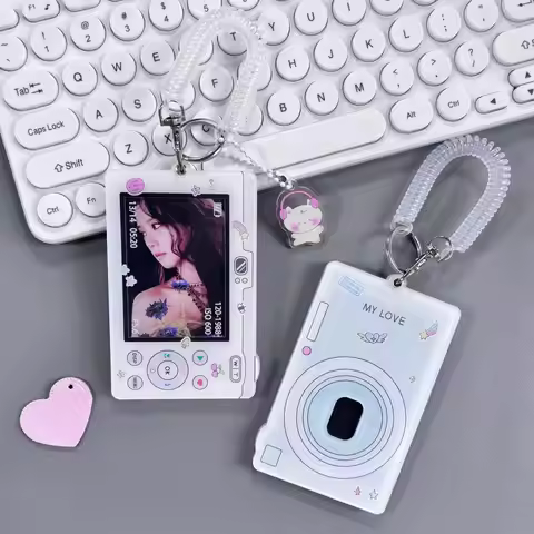 Y2k Acrylic Photocard Holder Key Chain INS Ins Idol Photo Card Holder Decorative Student ID Badge Ho
