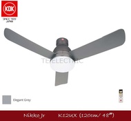 KDK K12UX 120CM 48" REMOTE CONTROL CEILING FAN WITH LED LIGHT THREE BLADES 48 INCH NIKKO JUNIOR DOWNLIGHT