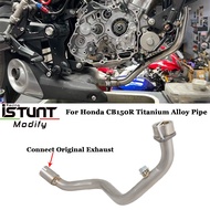 Slip On For Honda CB150R Motorcycle Exhaust Escape Systems Modify Titanium Alloy Front Link Pipe Connection Original Muf