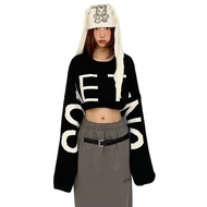 sweater women sweater korean style rodeo sweater Casual Short Sweater - Unique Letter Print for Wome