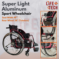 Lightweight Super Light Aluminum Stylish Sport Wheelchair Foldable | Sport Wheelchair | Kerusi Roda 