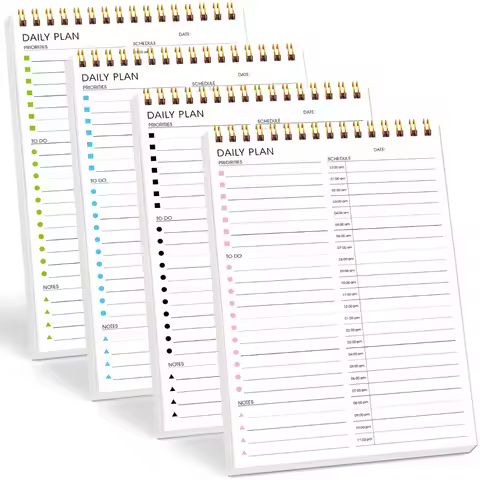 A5DAILY PLAN Schedule Book Daily Weekly Time Management Plan Note Book
