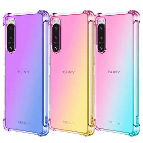 Shockproof Gradient Airbag TPU Case for Sony Xperia 10 VI 1 V 5 IV III Protective Cover Fundas Coque