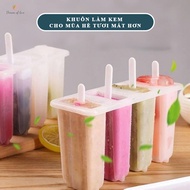 DREAM OF LOVE Convenient 4 Compartment Ice Cream Mold, Popsicle Tray at Home