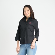 เสื้อผู้หญิง เสื้อเชิ้ตผู้หญิง GSP SHIRT เสื้อเชิ๊ตทรงพอดีตัวแขนยาวสกรีนหัวใจด้านหน้า สกรีนลาย Have 