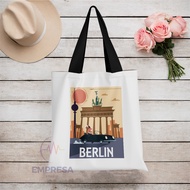 Berlin Retro Poster Canvas Polyester Tote Bag