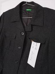 (良品衣店) United Colors of Benetton 班尼頓  義大利製造  中性類軍裝毛料外套 42號