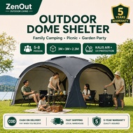 Dome Shelter Tent 8-10 Person PU3000mm Waterproof Flysheet Tarp Khemah Camping Large Door Cloth
