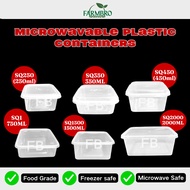 250ml/350ml/450ml Microwavable Food Container Bekas Plastik Makanan Dessert Box Cake Box Square Size