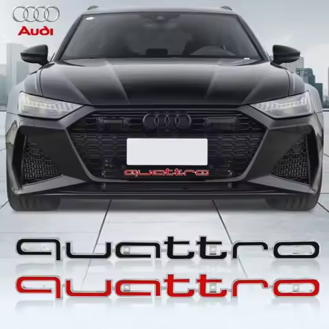 3D ABS Car Front Grille Emblem for Audi Quattro Logo RS6 S3 S5 S7 Q4 Q5 RS7 A6 RS4 A7 A8 Q3 A3 A4 A5