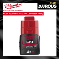 MILWAUKEE M12 2.0Ah RED REDLITHIUM-ION BATTERY M12 B2