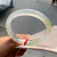 冰種翡翠天然翡翠玉鐲A玉手鐲 玉鈪 • 冰種黃綠飄花翡翠貴妃鐲