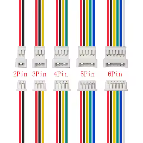 5 Pairs Mini JST 1.25mm Connector Pitch 1.25mm Male Plug Female Jack Socket MX1.25 2P/3/4/5/6 Pin Co