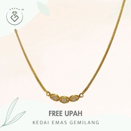 [Kedai Emas Gemilang] 400757 {YS} Diamond Gold Necklace (41Cm) (12.41g) [916 Gold]