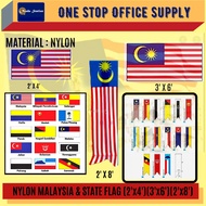 MALAYSIA FLAG / STATE FLAG / NYLON MATERIAL / 2' X 4' / 3' X 6' / 2' X 8' / BENDERA MALAYSIA / BENDE