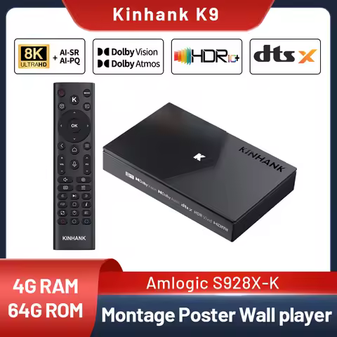 K9 8K Android TV Box with Amlogic S928X-K ISO/BDMV decoding Montage Poster Wall Dolby Vision Atmos H