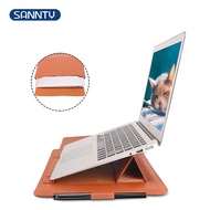 №  Laptop Bag Stand PU Leather Case For Macbook Air Pro 13/14/15 inch Notebook Handbag Briefcase with Mouse Pad