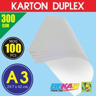 Kertas Karton Duplex / Dupleks Size A3 29.7x42 cm 300 GSM