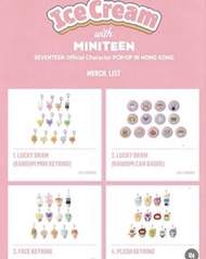 (現場代購) SEVENTEEN ICE CREAM MINITEEN POP-UP IN HONG KONG 香港線下周邊代購 Office Merchandise Seventeen手燈應援棒 官