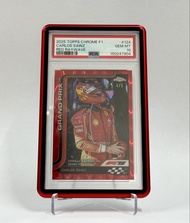 PSA 10 2025 Topps Chrome F1 Card #124 Carlos Sainz Red Raywave /5 GEM MINT 10 POP 1 Colour Match #Fo