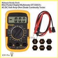 Mini Pocket Digital Multimeter DT-830D+ AC/DC Volt Amp Ohm Diode Continuity Tester Ammeter Voltmeter