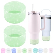 WORBSS 2 pack Glitter Silicone Boot Sleeve Accessories for Stanley Cup H2.0 40oz & Hydro Flask 18-24