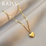 RAISS สร้อยคอผู้หญิง Anti-Karat Love Heart สร้อยคอทองคำชั้น18K เครื่องประดับเกาหลี