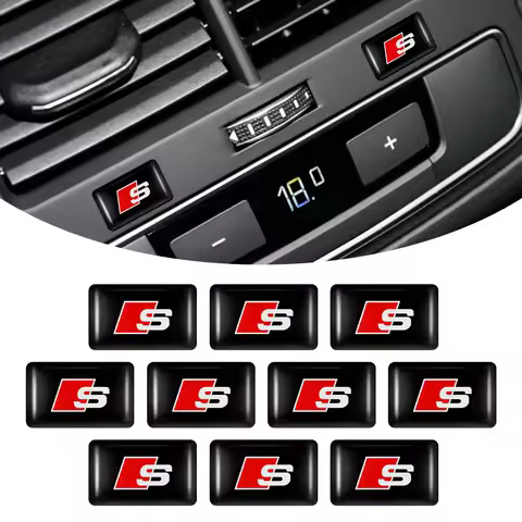 3D Expoy Car Interior Mini Badge Sticker Decor Accessories For Audi Sline TT RS S Quattro S3 S4 S5 S