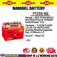 YTZ5S-BS YTZ5S BT4 KOYOKO NANOGEL BATTERY EX5 FI W125 FUTURE DASH EGO NOUVO LC135 V2-V6 Y15ZR Y16 YU