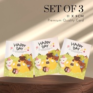 3pcs Happy Day Card Korean Best Wishes All Occasional