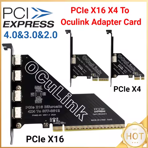 PCIe X16 To SFF 8611&8612 Adapter Card PCIe 4.0 X4 To Oculink Adapter PCle4.0 PCIe X1 SSD To U.2 OCU