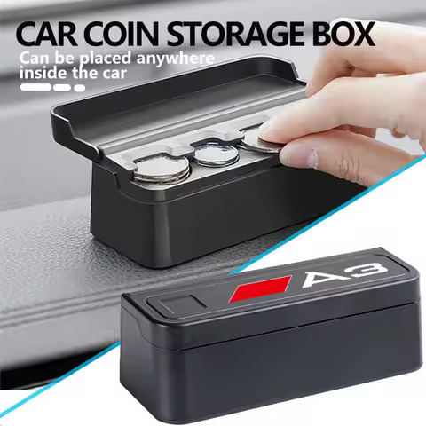Universal Car Storage Coin Box Creative Coins Purse Accessories For Audi RS A1 A2 A3 A5 A6 A8 RS7 RS