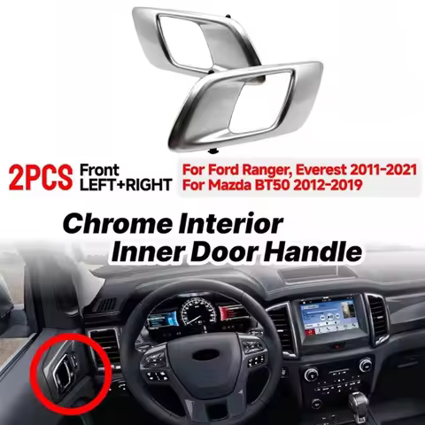 Door inner handle chrome interior trim for Ford Ranger PX 2011-2021/Everest 2011-2021/Mazda BT50 201